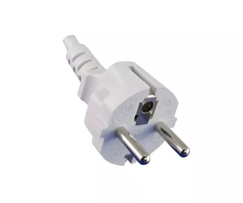 Netzkabel Europa CEE 7/7 auf C5, 0,75mm², CEE 7/7/IEC 60320 auf C5, VDE, weiß, DINIC Box mit Euroloch, Länge 1,80m